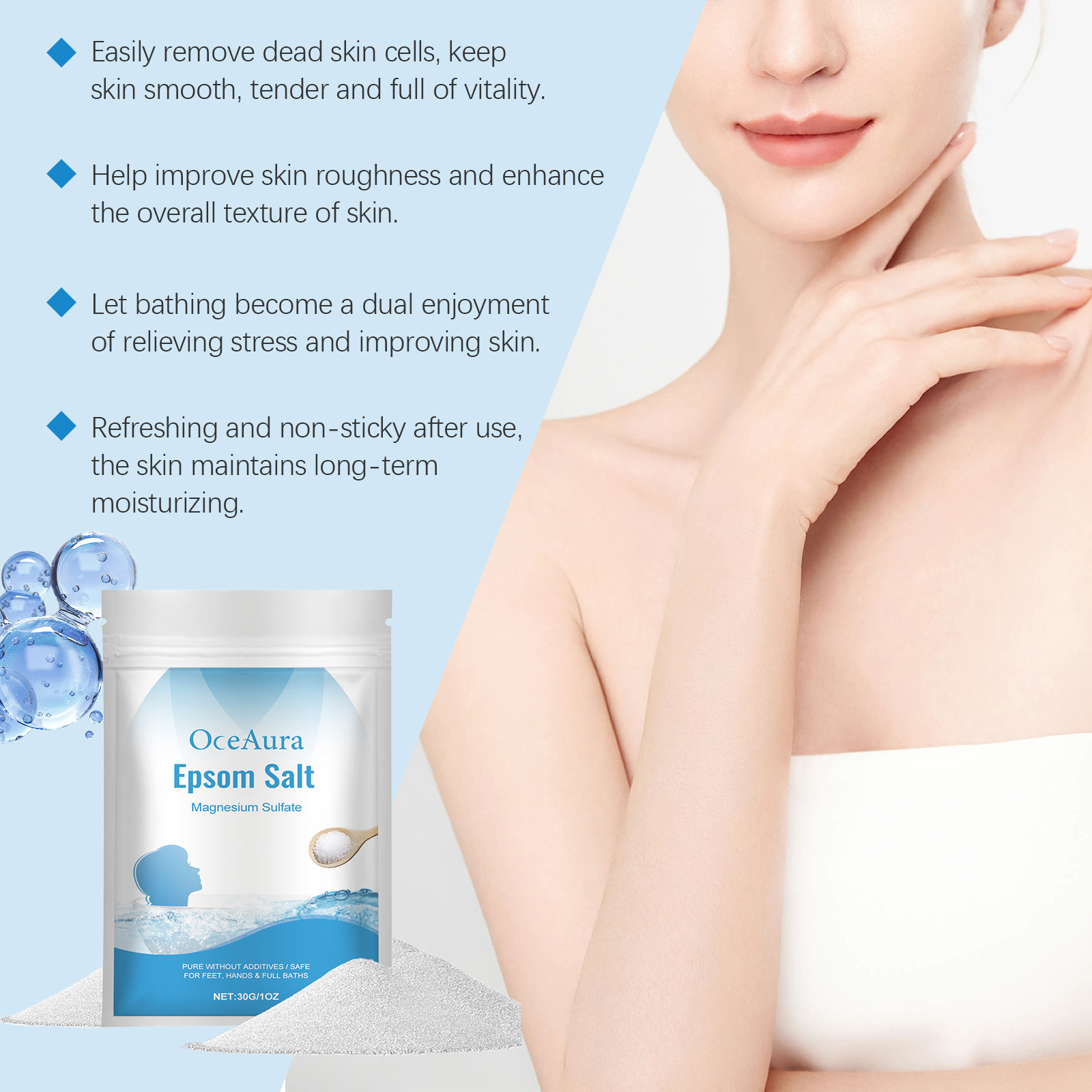 OceAura Epsom Salt Bath Stress - Bath Salts Magnesium recension och pris