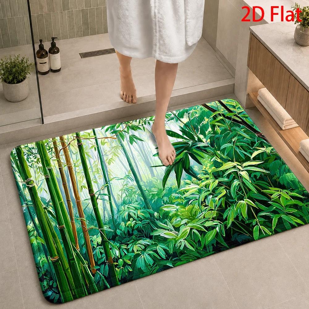 Tropical Bamboo Jungle Pattern - Bamboo Bath Mat recension och pris