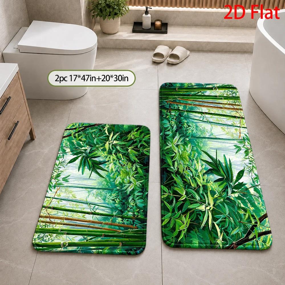 Tropical Bamboo Jungle Pattern - Bamboo Bath Mat recension och pris