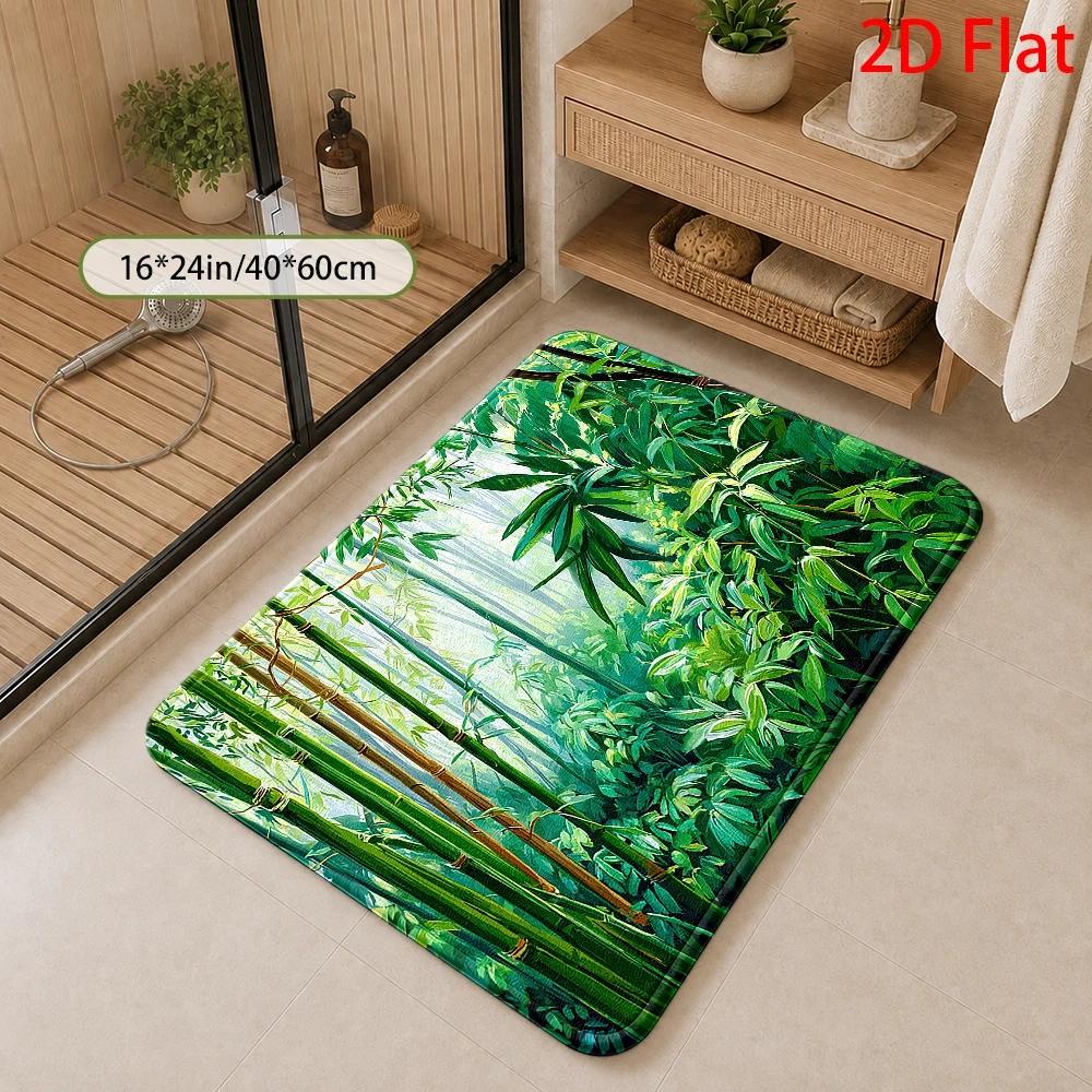Tropical Bamboo Jungle Pattern - Bamboo Bath Mat recension och pris