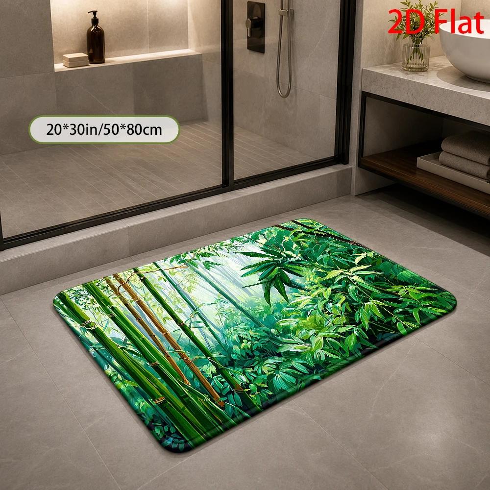 Tropical Bamboo Jungle Pattern - Bamboo Bath Mat recension och pris