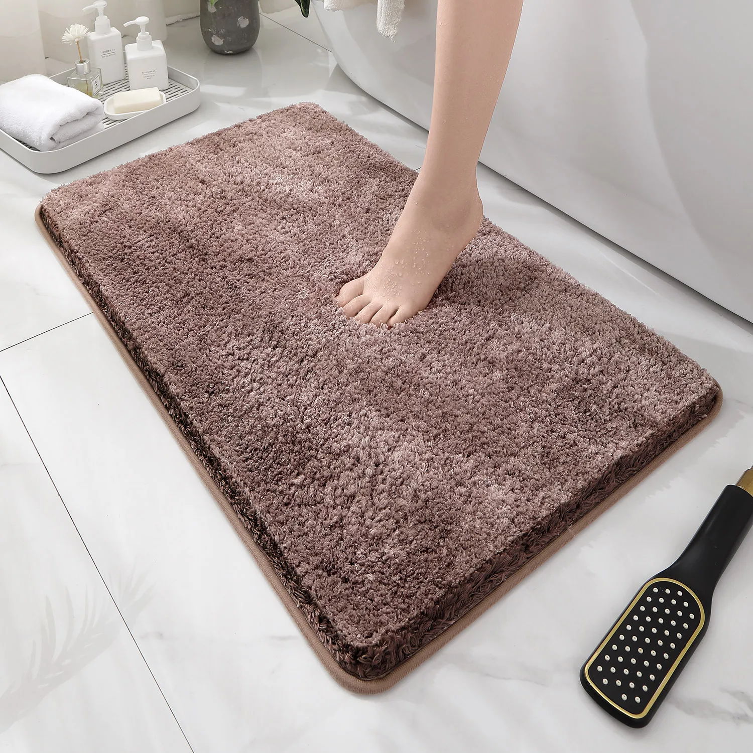 Rounded and thickened bathroom - Bamboo Bath Mat recension och pris