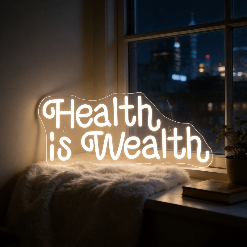 Health is Wealth Neon Sign LED - Health Wellness Lifestyle recension och pris